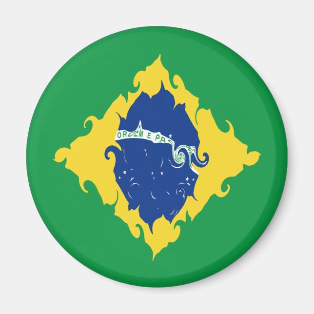 Imán Bandera angular de Brasil (Frente)