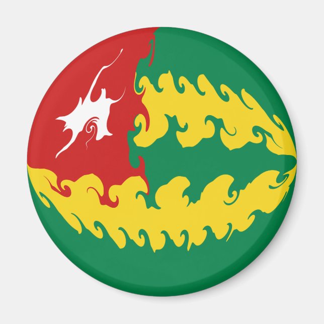 Imán Bandera angular de Togo (Frente)