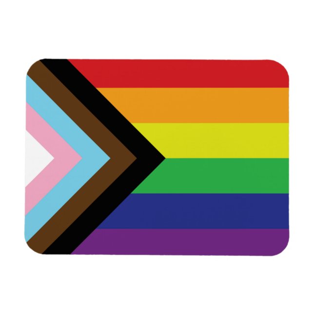 Imán Bandera arcoiris del orgullo gay progresista LGBTQ (Horizontal)