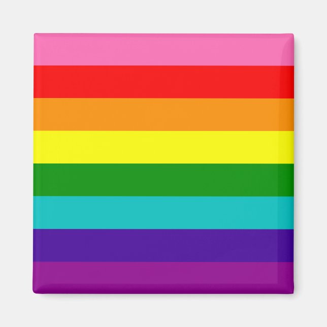 Imán Bandera arcoiris original del orgullo gay LGBT de  (Frente)