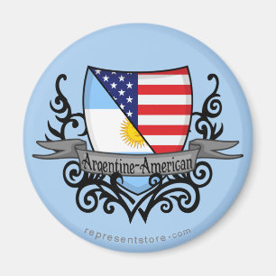Imán Bandera Argentina-Americana del escudo