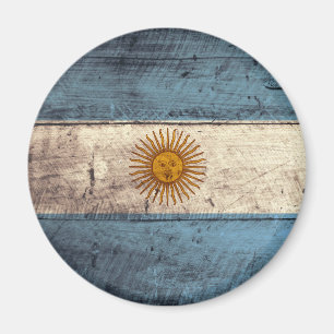 Imán Bandera argentina de madera antigua
