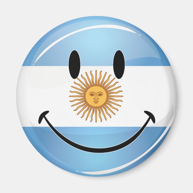 Imán Bandera argentina sonriente (Frente)