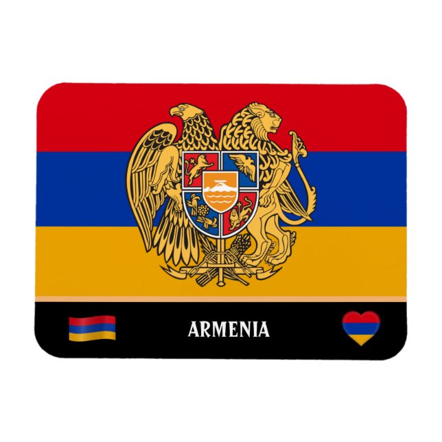Imán Bandera armenia y viaje al país de Armenia (Horizontal)