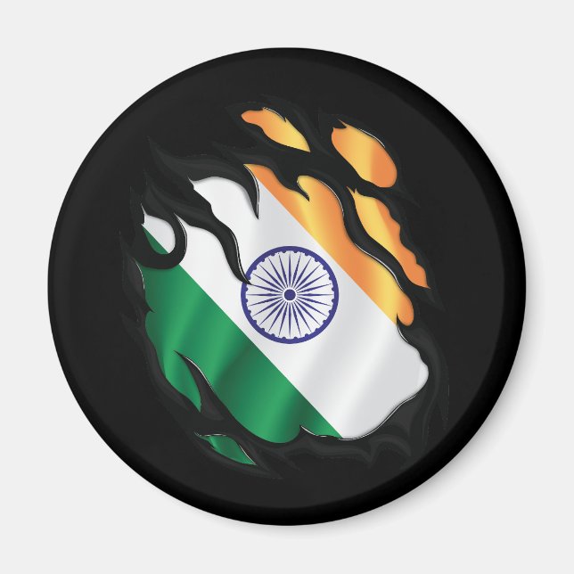 Imán Bandera arrancada de India (Frente)