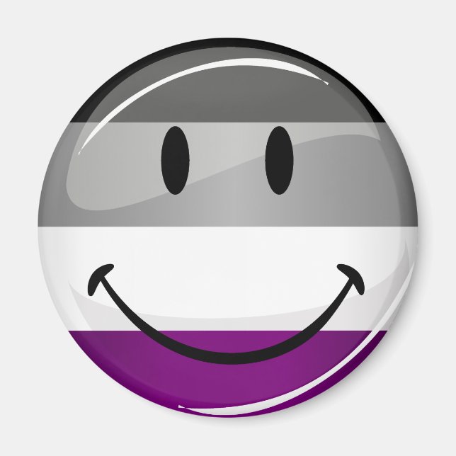 Imán Bandera asexual de redondeo feliz (Frente)