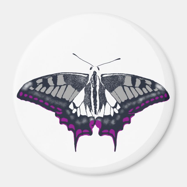 Imán Bandera asexual mariposa de cerda (Frente)