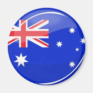 Imán Bandera australiana redonda brillante