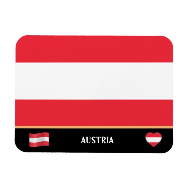 Imán Bandera austriaca y viajes por países austríacos / (Horizontal)