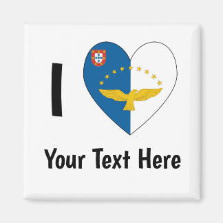 Imán (Bandera Azoriana Corazón) Personalizado 
