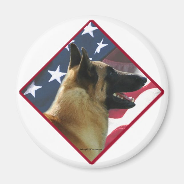 Imán Bandera belga malinois; Malinois 4 de julio, Estad (Frente)