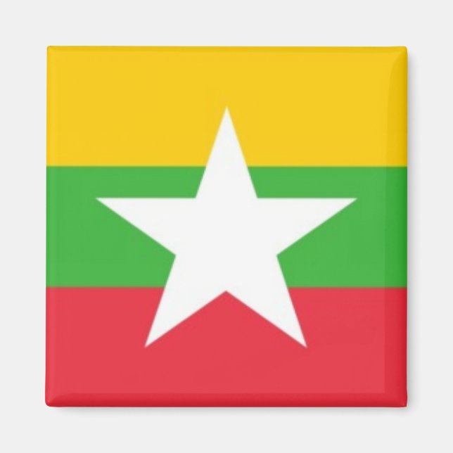 Imán Bandera birmana Myanmar, Fridge (Frente)