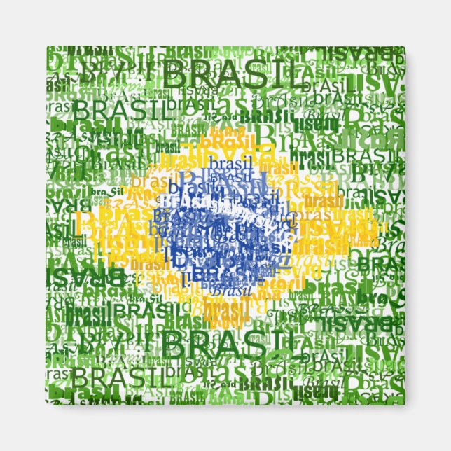 Imán Bandera brasileña - Brasil textual (Frente)