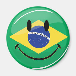 Imán Bandera brasileña sonriente