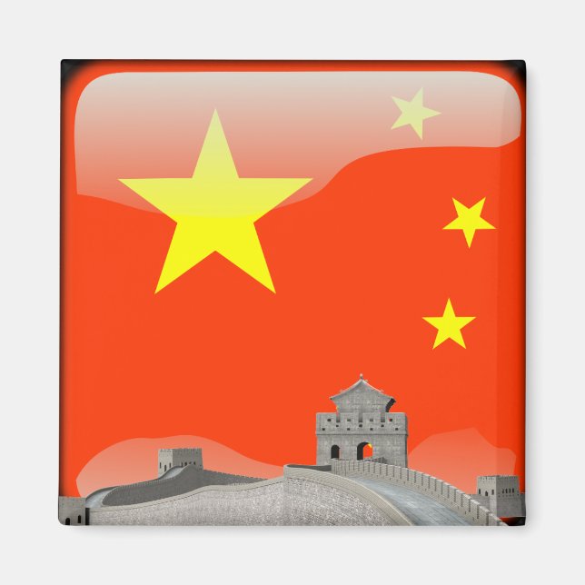 Imán Bandera brillante china (Frente)