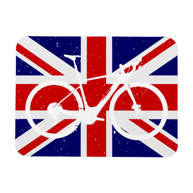 Imán Bandera británica entusiasta del ciclismo (Horizontal)