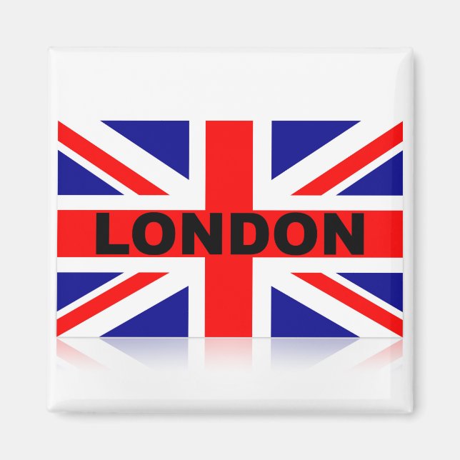 Imán Bandera británica vintage de Londres (Frente)