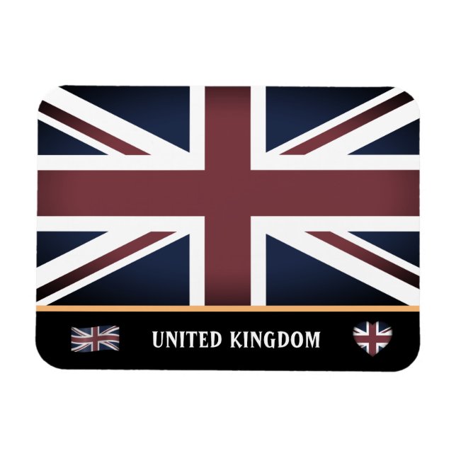 Imán Bandera británica vintage e Inglaterra / Reino Uni (Horizontal)