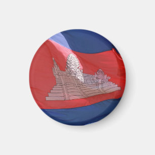 Imán bandera camboya ondeando