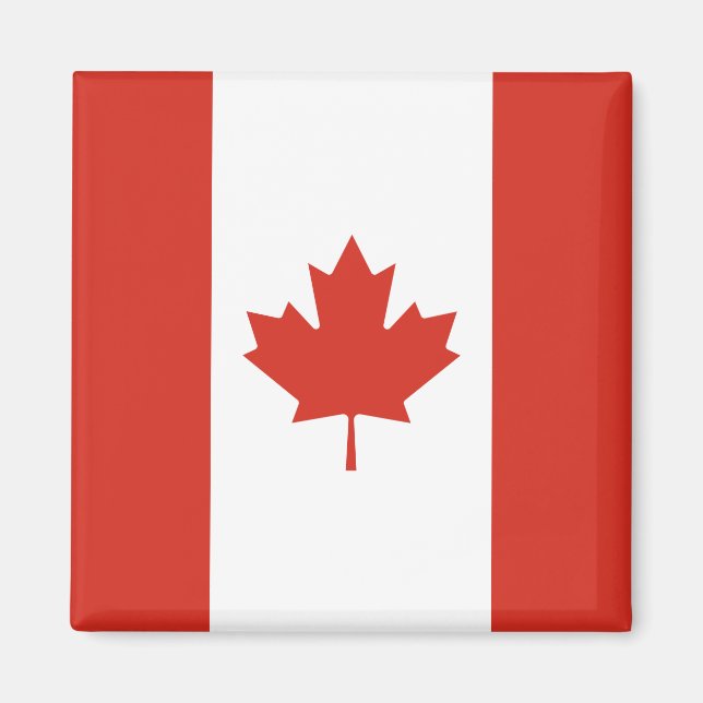Imán Bandera canadiense (hoja de arce) (Canadá) (Frente)