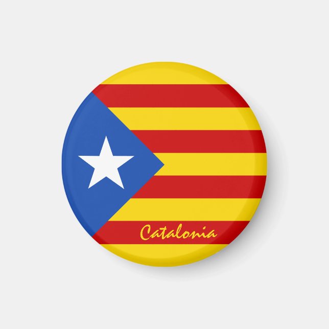 Imán Bandera catalana y catalán - La Senyera Estelada (Frente)