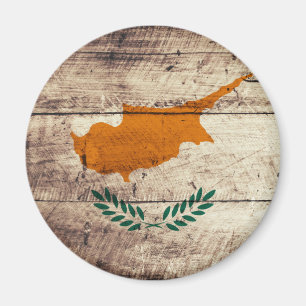 Imán Bandera chipriota de madera antigua