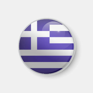 Imán Bandera circular brillante de Grecia