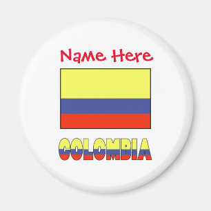 Imán Bandera Colombiana Colombiana Roja Personalización
