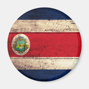 Imán Bandera costarricense de madera antigua