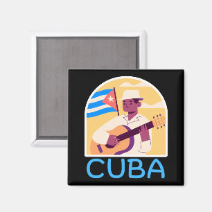 Imán Bandera cubana de la música vintage
