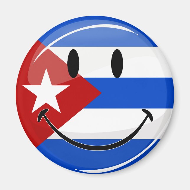 Imán Bandera cubana sonriente (Frente)