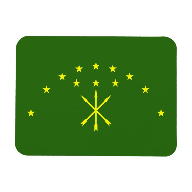 Imán Bandera de Adygea Patriótica (Horizontal)
