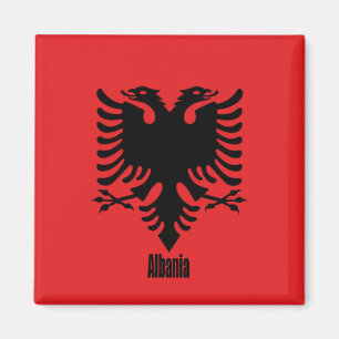 Imán Bandera de Albania, etiquetada