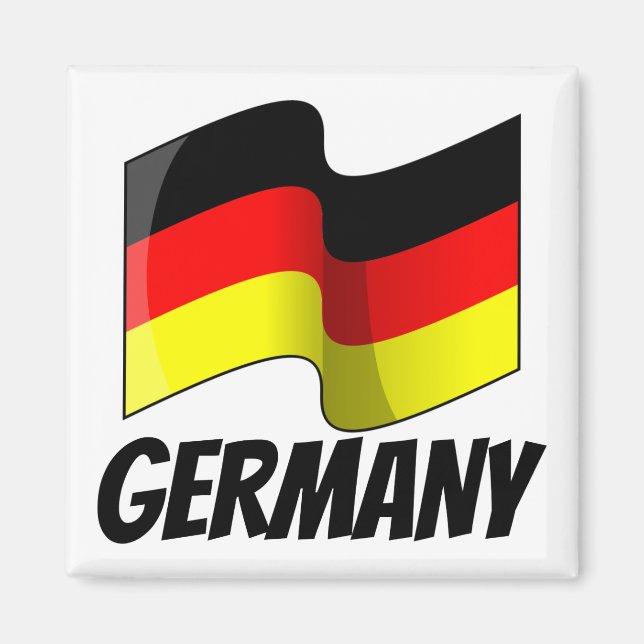 Imán Bandera de Alemania, etiquetado (Frente)