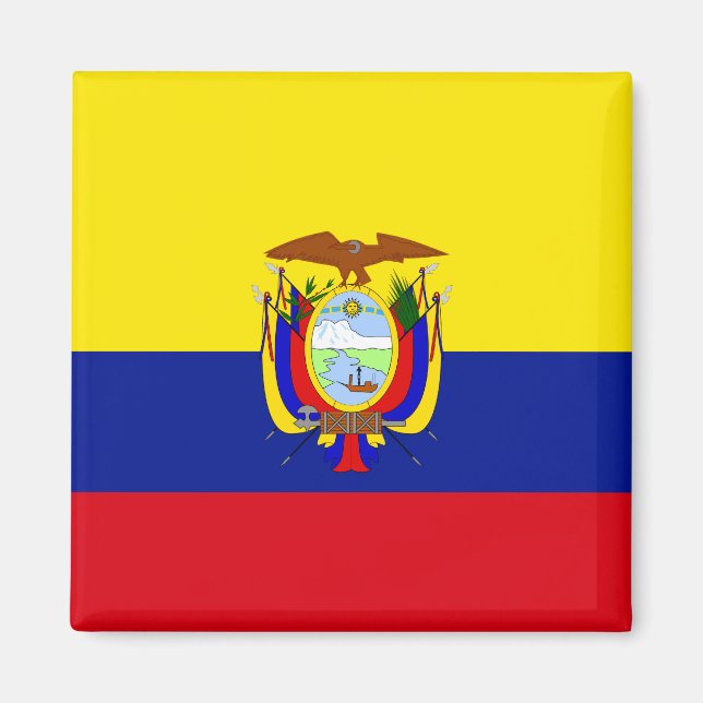 Imán Bandera de alta calidad de Ecuador (Frente)