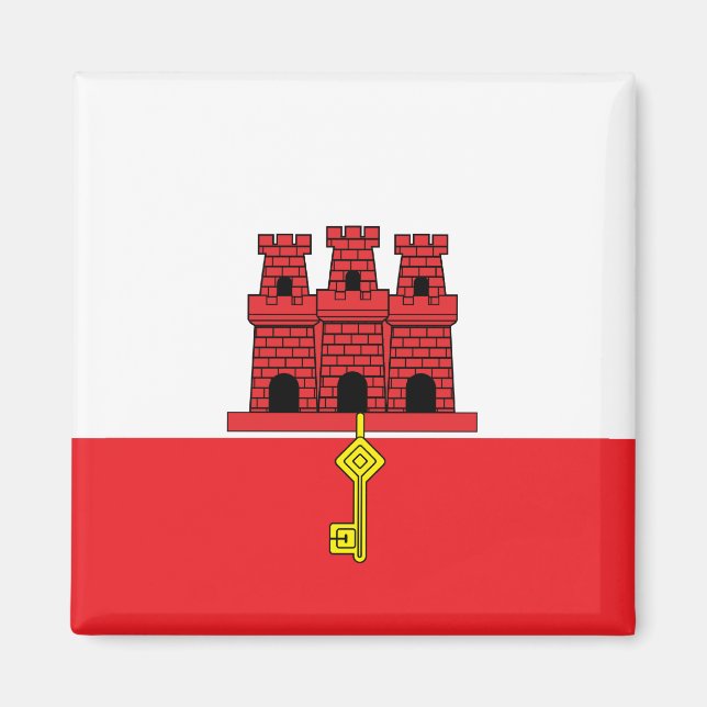 Imán Bandera de alta calidad de Gibraltar (Frente)