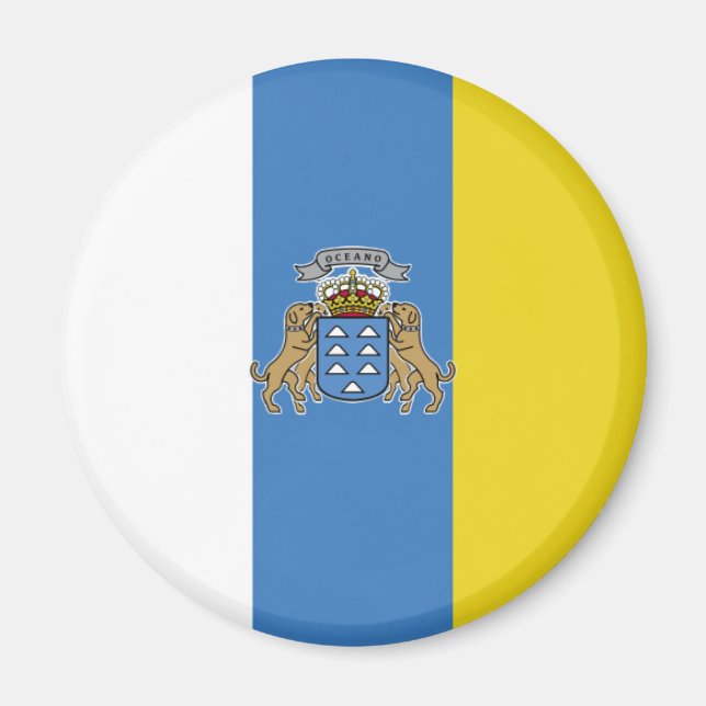 Imán Bandera de alta calidad de las Islas Canarias (Frente)