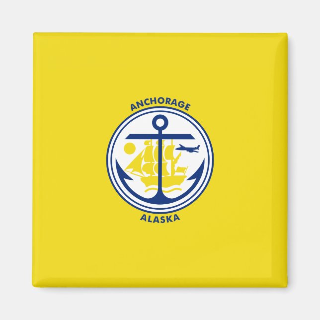 Imán Bandera de Anchorage (Alaska) (Frente)