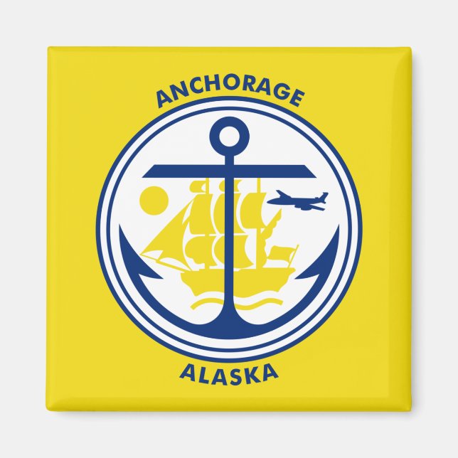 Imán Bandera de Anchorage, Alaska (Frente)