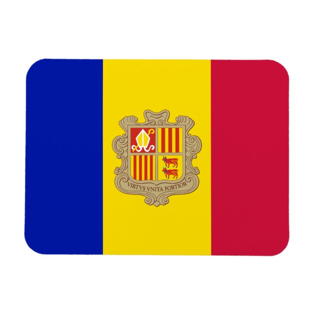 Imán Bandera de Andorra Patriótica (Horizontal)
