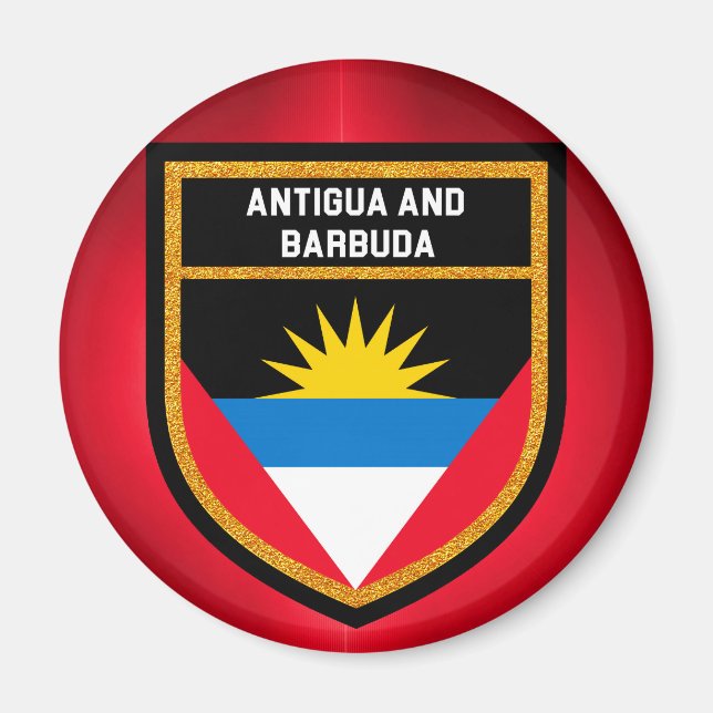 Imán Bandera De Antigua Y Barbuda (Frente)