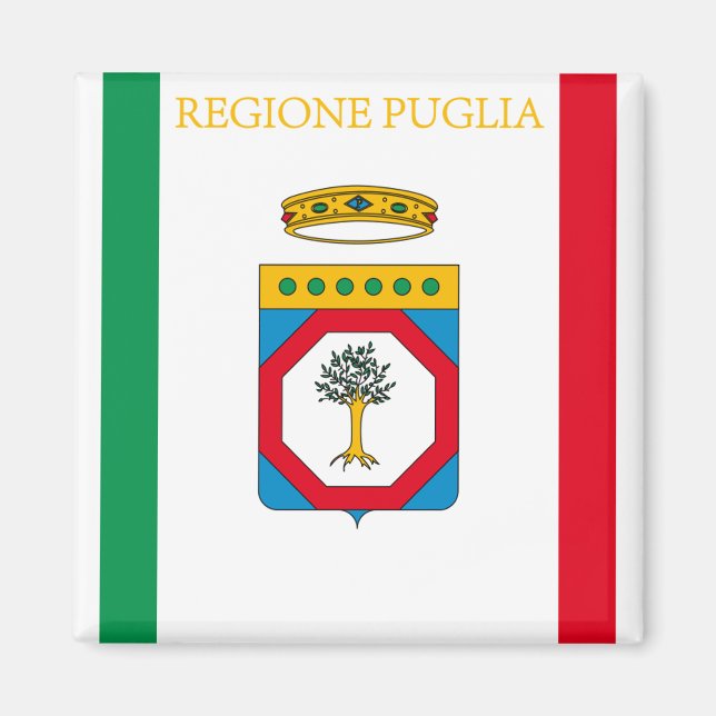 Imán Bandera de Apulia (Italia) (Frente)