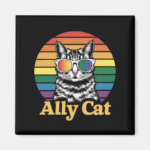 Imán Bandera de arcoíris LGBT de Ally Cat regalo LGBTQ