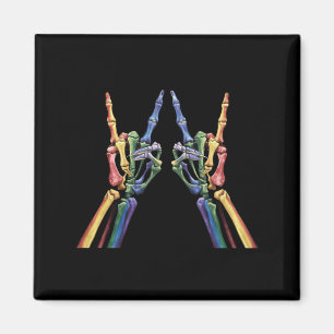 Imán Bandera de arcoíris LGBTQ genial de mano de roca e