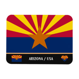 Imán Bandera de Arizona y Estados Unidos de América de