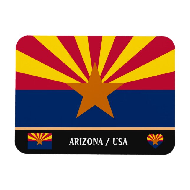Imán Bandera de Arizona y Estados Unidos de América de  (Horizontal)