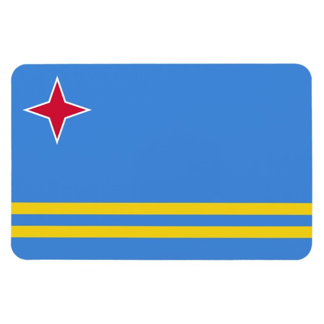 Imán Bandera de Aruba (Horizontal)