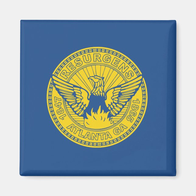 Imán Bandera de Atlanta (Georgia, Estados Unidos) (Frente)