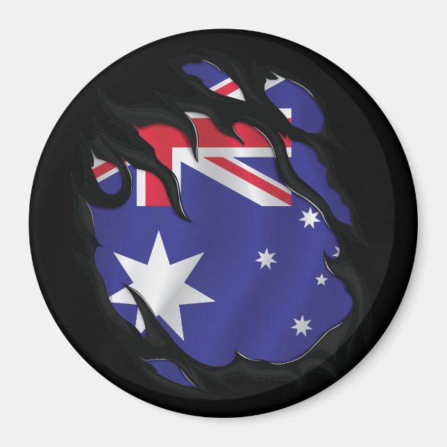 Imán Bandera de Australia Desgarrada (Frente)