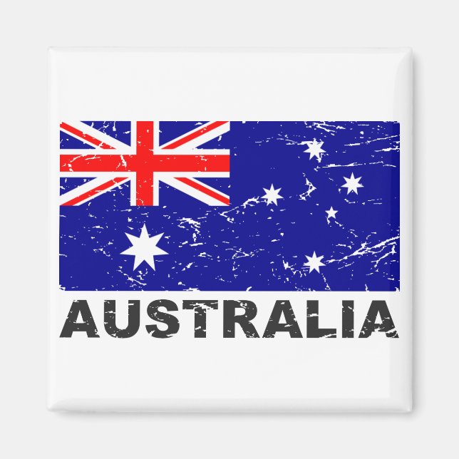 Imán Bandera de Australia Vintage (Frente)